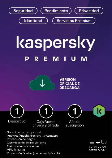 [TMKS-459] ESD Kaspersky Premium 1 Disp + 1 Cuenta KPM 1 Año - TMKS-459 