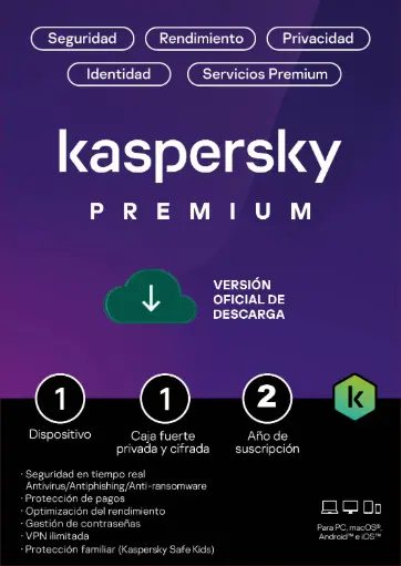 [TMKS-474] ESD Kaspersky Premium 1 Disp + 1 Cuenta KPM 2 Años - TMKS-474 
